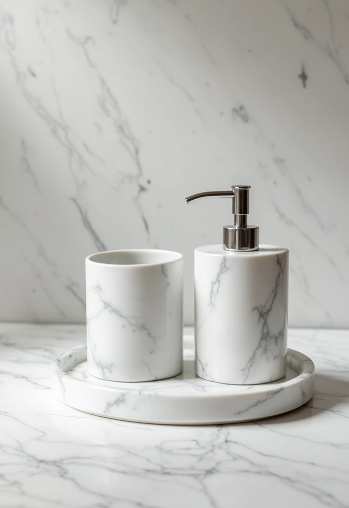 30+ Black And White Marble Bathroom Decor Ideas For Modern Homes 5 30+ Black And White Marble Bathroom Decor Ideas For Modern Homes - 5. Minimalist Marble Accessories