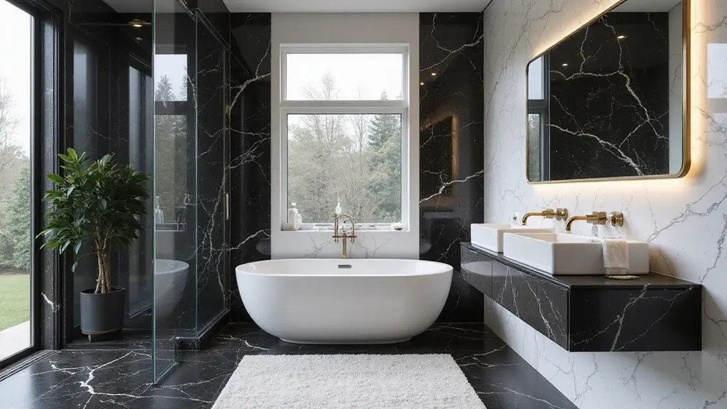 30+ Black And White Marble Bathroom Decor Ideas For Modern Homes