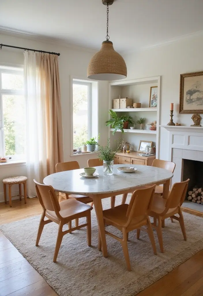 30+ Dining Room Decor Ideas Featuring Marble Tables 16 30+ Dining Room Decor Ideas Featuring Marble Tables - 10. Family-Friendly Fun