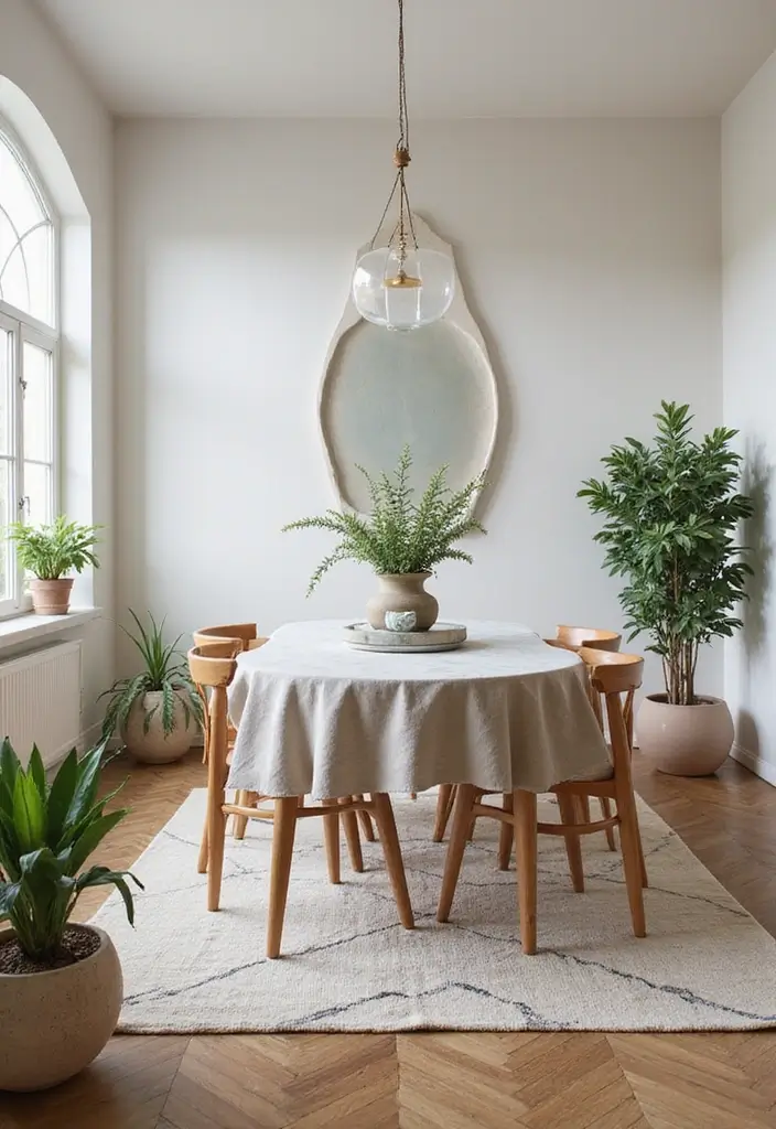 30+ Dining Room Decor Ideas Featuring Marble Tables 29 30+ Dining Room Decor Ideas Featuring Marble Tables - 15. Nature-Inspired Themes