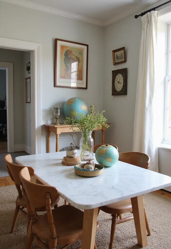 30+ Dining Room Decor Ideas Featuring Marble Tables 44 30+ Dining Room Decor Ideas Featuring Marble Tables - 24. Travel Inspirations