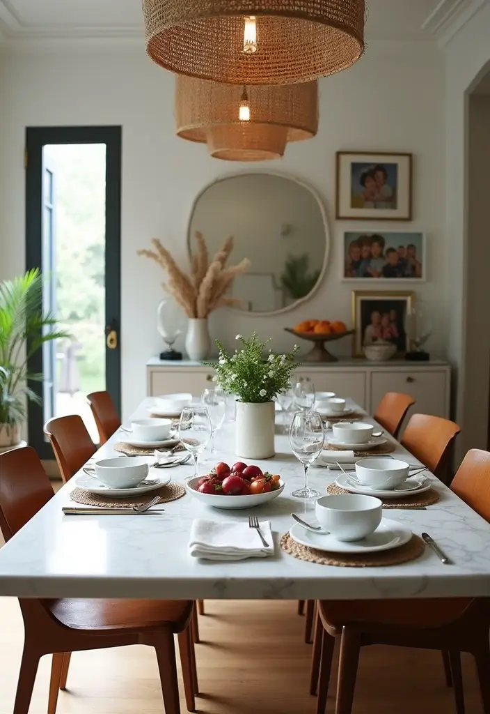 30+ Dining Room Decor Ideas Featuring Marble Tables 74 30+ Dining Room Decor Ideas Featuring Marble Tables - 30. Personalized Touches