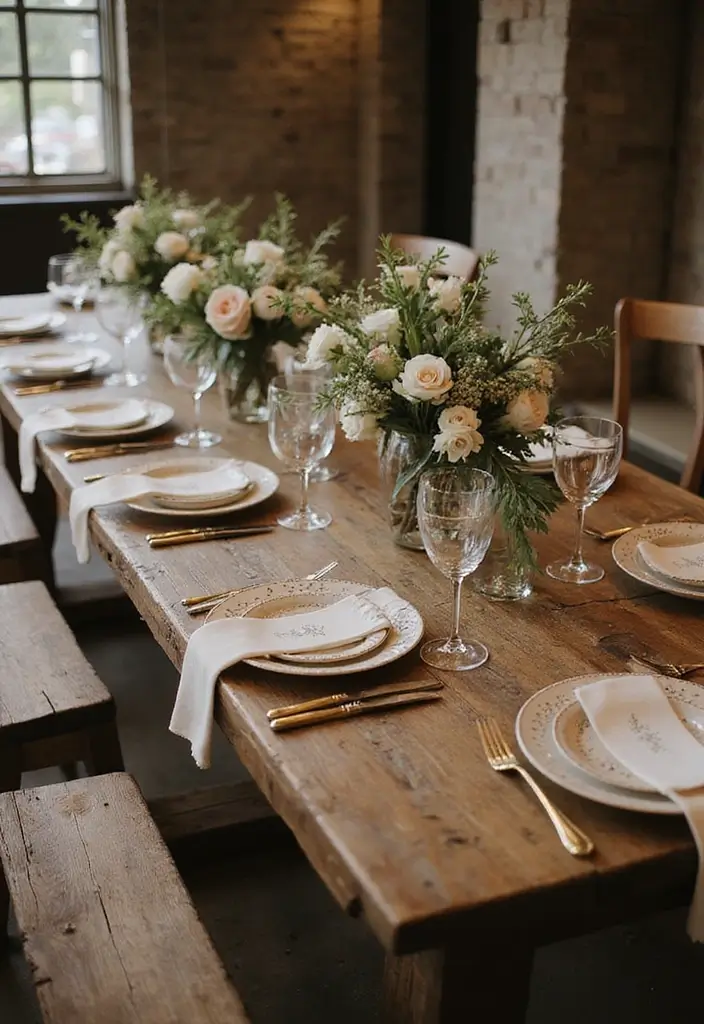 30+ Industrial Chic Wedding Decor Ideas For Modern Couples - 1. Repurposed Wood Tables