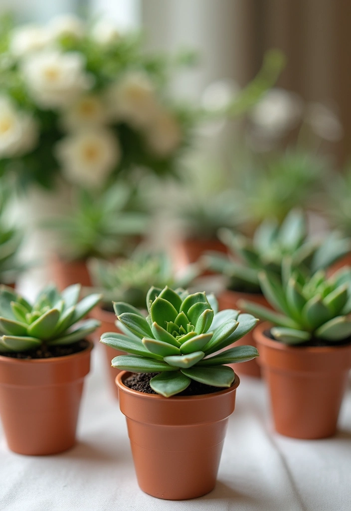 30+ Industrial Chic Wedding Decor Ideas For Modern Couples - 14. Potted Plants as Favors