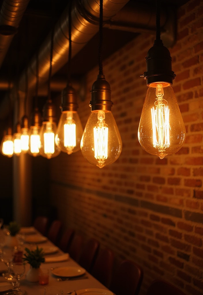 30+ Industrial Chic Wedding Decor Ideas For Modern Couples - 2. Industrial Lighting Fixtures