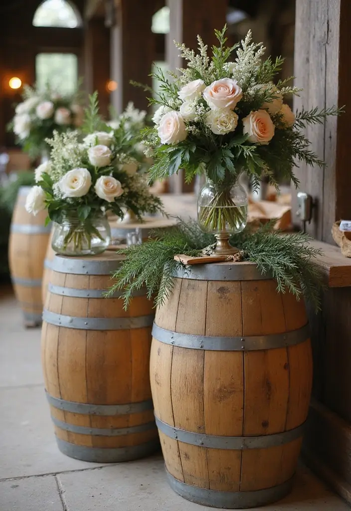 30+ Industrial Chic Wedding Decor Ideas For Modern Couples - 23. Barrel Decor