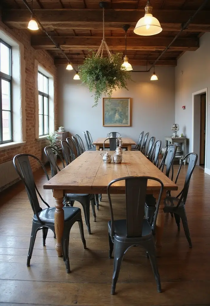 30+ Industrial Chic Wedding Decor Ideas For Modern Couples - 3. Metal Chairs and Tables