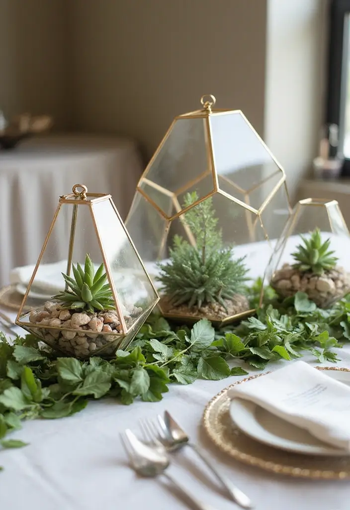 30+ Industrial Chic Wedding Decor Ideas For Modern Couples - 6. Geometric Decor Elements