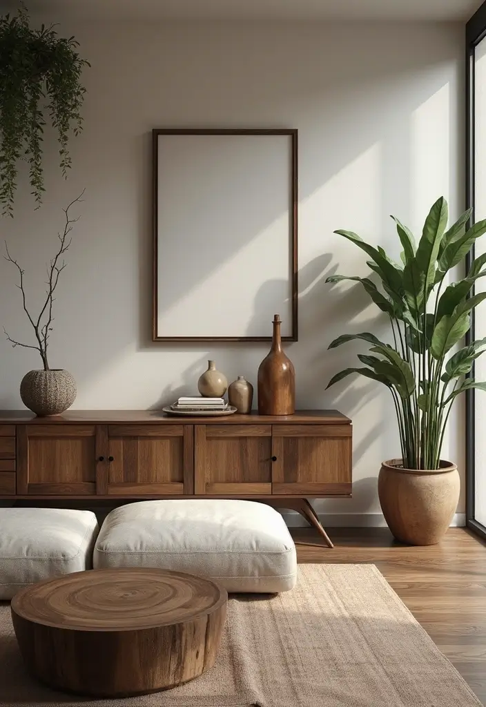 30+ Living Room Wall Decor Ideas With Industrial Charm 81 30+ Living Room Wall Decor Ideas With Industrial Charm - 15. Metal and Wood Combinations