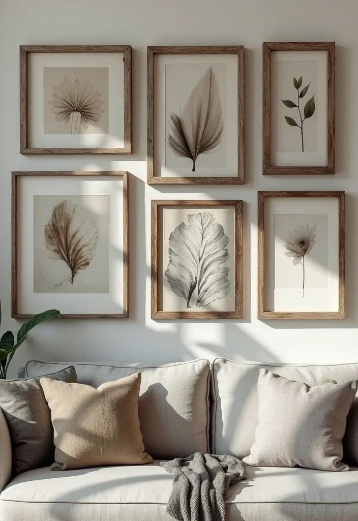 30+ Living Room Wall Decor Ideas With Industrial Charm 85 30+ Living Room Wall Decor Ideas With Industrial Charm - 17. Distressed Wood Frames