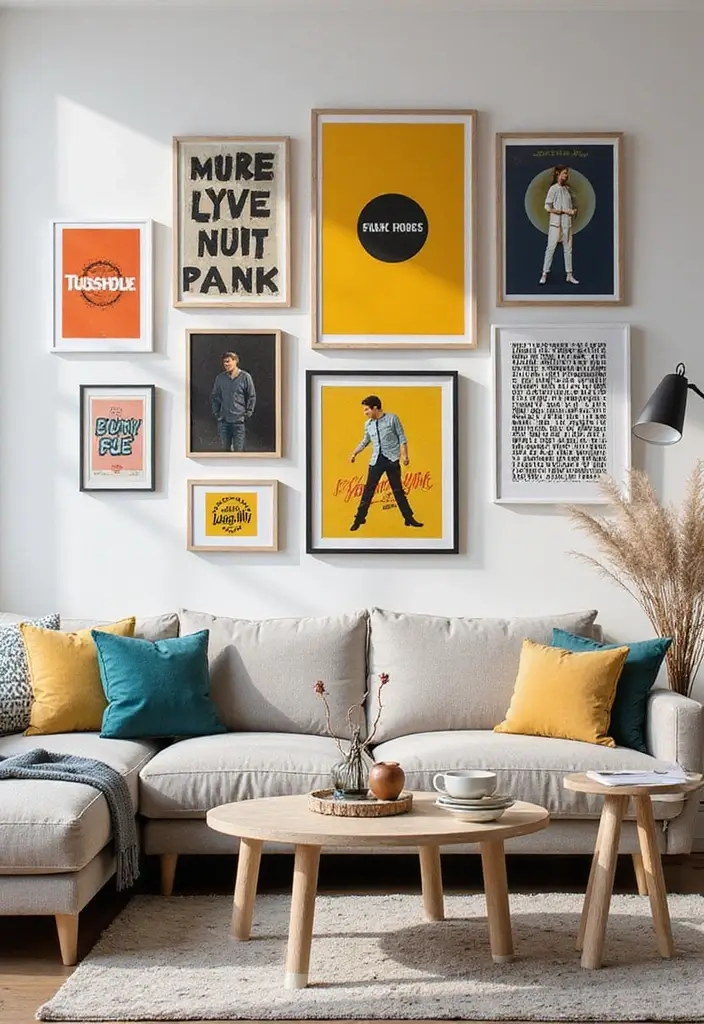 30+ Living Room Wall Decor Ideas With Industrial Charm 126 30+ Living Room Wall Decor Ideas With Industrial Charm - 28. Graphics and Typography