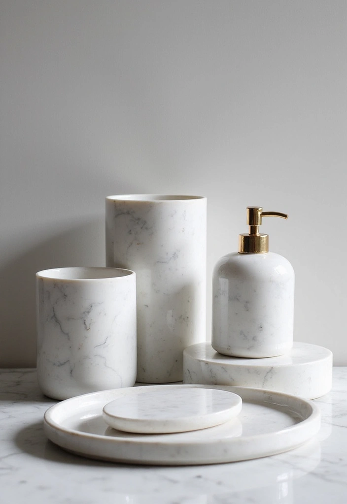 30+ Marble Bathroom Decor Ideas For Spa-Like Spaces 48 30+ Marble Bathroom Decor Ideas For Spa-Like Spaces - 10. Marble Accessories