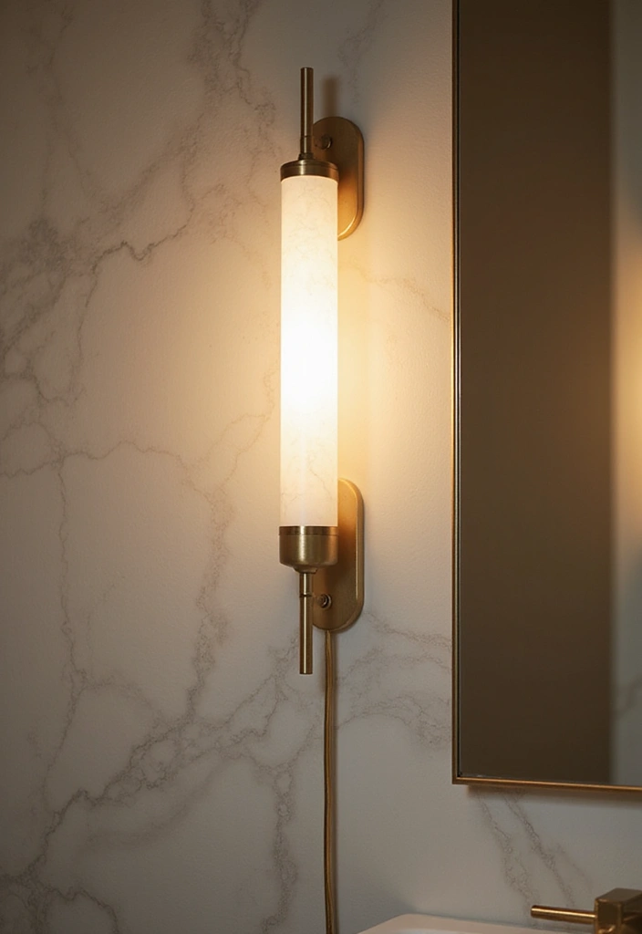30+ Marble Bathroom Decor Ideas For Spa-Like Spaces 57 30+ Marble Bathroom Decor Ideas For Spa-Like Spaces - 13. Marble Lighting Fixtures