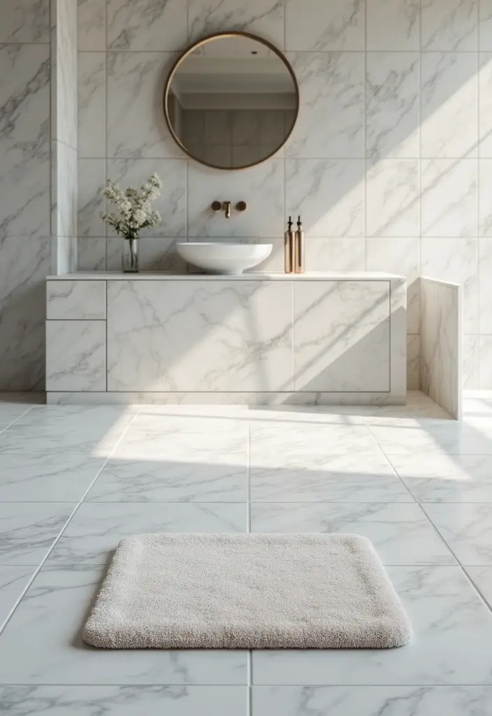 30+ Marble Bathroom Decor Ideas For Spa-Like Spaces 62 30+ Marble Bathroom Decor Ideas For Spa-Like Spaces - 16. Marble Bath Mats