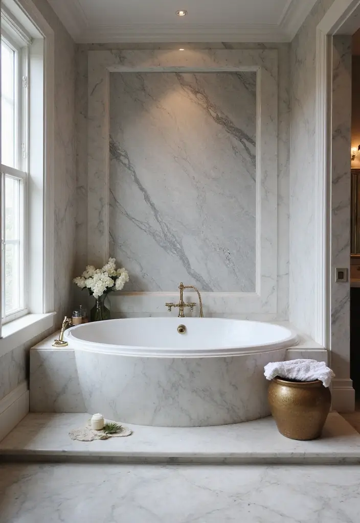 30+ Marble Bathroom Decor Ideas For Spa-Like Spaces 111 30+ Marble Bathroom Decor Ideas For Spa-Like Spaces - 29. Marble Jacuzzi Tubs