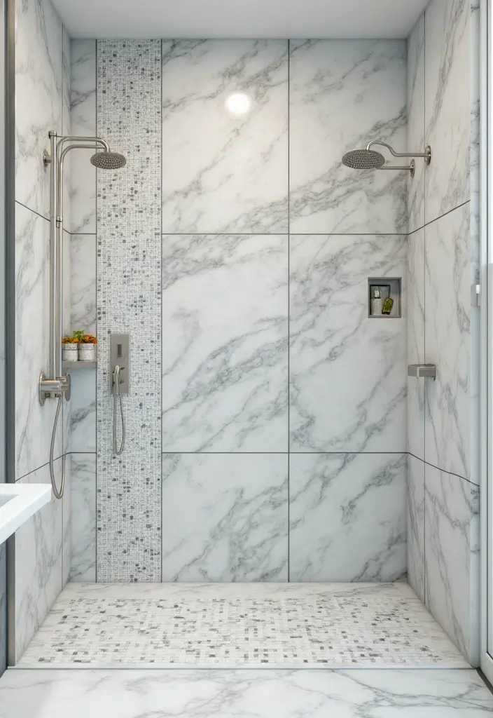 30+ Marble Bathroom Decor Ideas For Spa-Like Spaces 33 30+ Marble Bathroom Decor Ideas For Spa-Like Spaces - 7. Marble Mosaic Accents