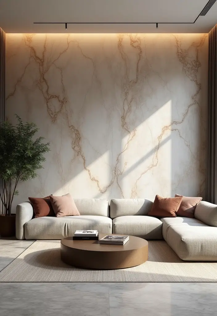 30+ Marble Wall Decor Ideas For Elegant Living Rooms 34 30+ Marble Wall Decor Ideas For Elegant Living Rooms - 18. Textured Marble Walls