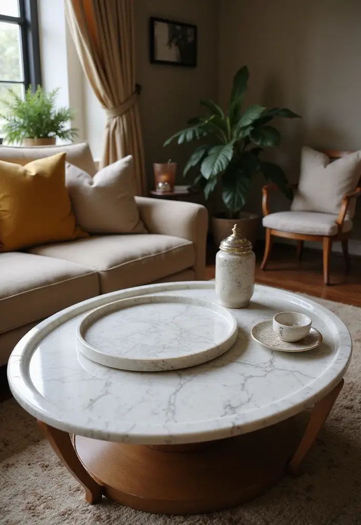 30+ Marble Wall Decor Ideas For Elegant Living Rooms 51 30+ Marble Wall Decor Ideas For Elegant Living Rooms - 23. Marble Serving Trays