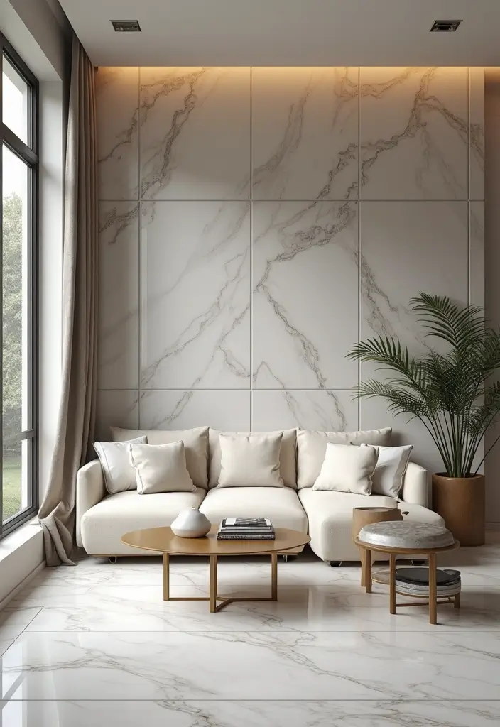 30+ Marble Wall Decor Ideas For Elegant Living Rooms 15 30+ Marble Wall Decor Ideas For Elegant Living Rooms - 9. Marble Cladding