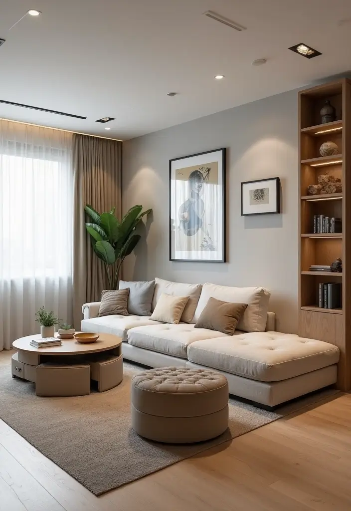 30+ Modern Industrial Living Room Decor Ideas With Character 33 30+ Modern Industrial Living Room Decor Ideas With Character - 11. Multi-Functional Spaces