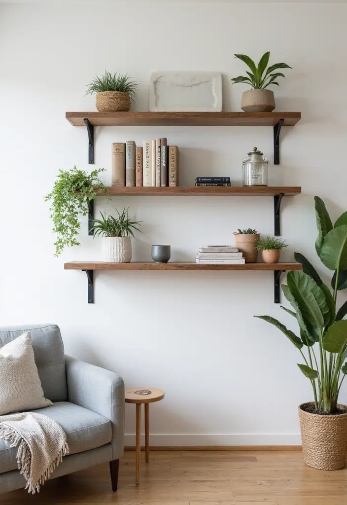 30+ Modern Industrial Living Room Decor Ideas With Character 2 30+ Modern Industrial Living Room Decor Ideas With Character - 2. Open Shelving