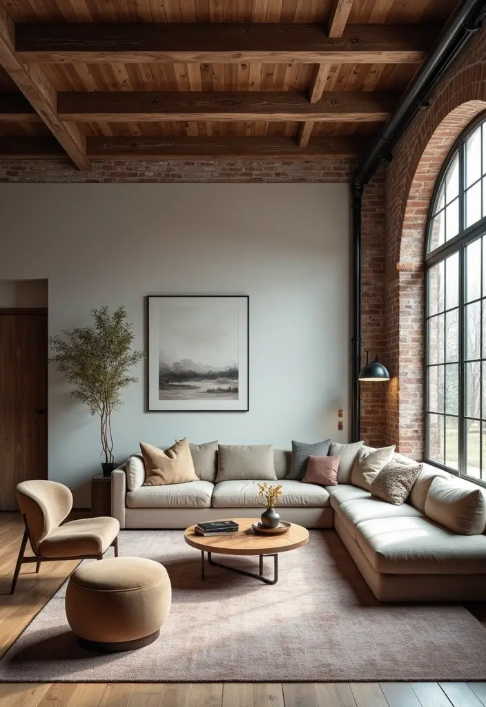 30+ Modern Industrial Living Room Decor Ideas With Character 65 30+ Modern Industrial Living Room Decor Ideas With Character - 25. Using Architectural Features