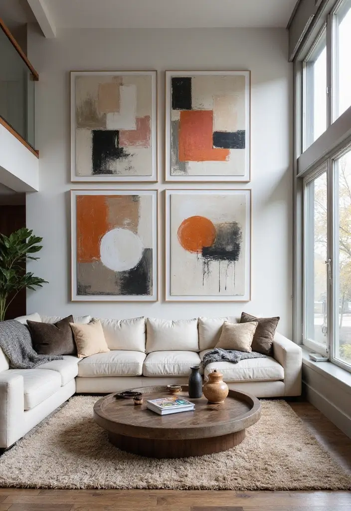 30+ Modern Industrial Living Room Decor Ideas With Character 12 30+ Modern Industrial Living Room Decor Ideas With Character - 6. Large-Scale Art