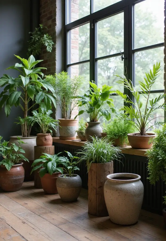 30+ Modern Industrial Living Room Decor Ideas With Character 24 30+ Modern Industrial Living Room Decor Ideas With Character - 8. Greenery and Natural Elements